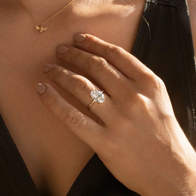 2.20ct Ayania Yellow Gold Solitaire Oval Lab Diamond Engagement Ring