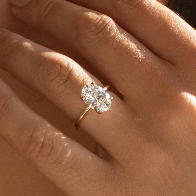 2.20ct Ayania Yellow Gold Solitaire Oval Lab Diamond Engagement Ring