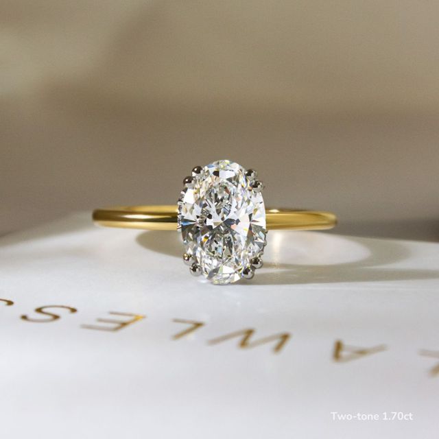 Fiara Yellow Gold Under Twisted Double Prong Solitaire Engagement Ring