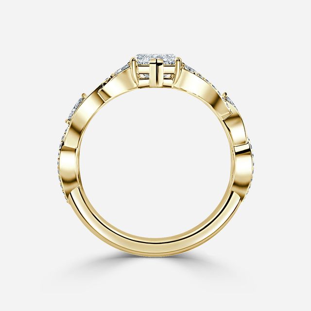 Xylo Yellow Gold Celtic Knot Diamond Engagement Ring