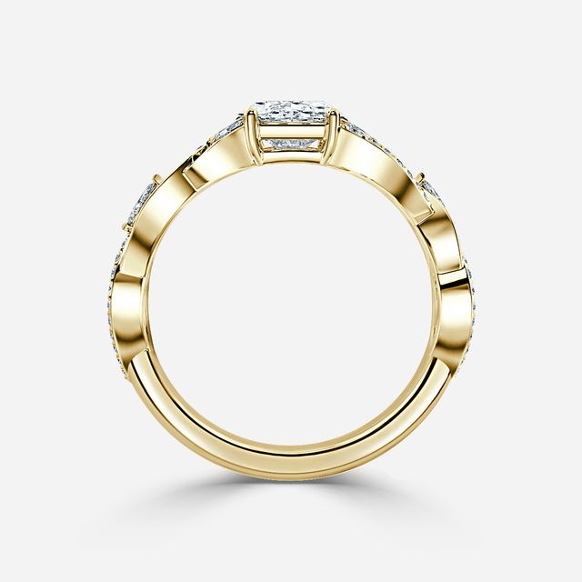 Xylo Yellow Gold Celtic Knot Diamond Engagement Ring