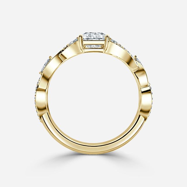 Xylo Yellow Gold Celtic Knot Diamond Engagement Ring