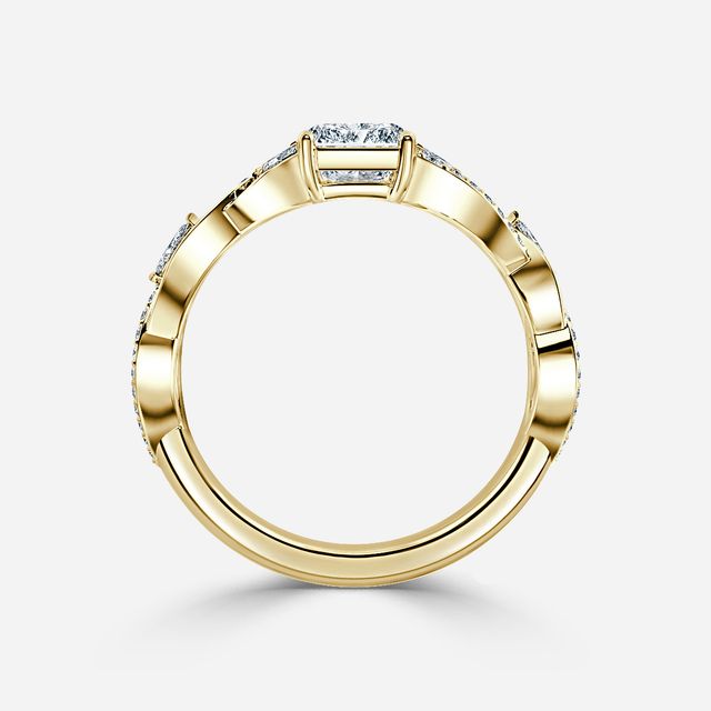 Xylo Yellow Gold Celtic Knot Diamond Engagement Ring
