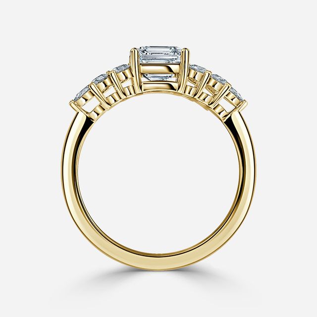 Avya Yellow Gold Cluster Engagement Ring