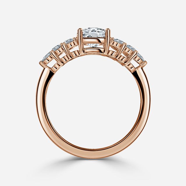 Avya Rose Gold Cluster Engagement Ring