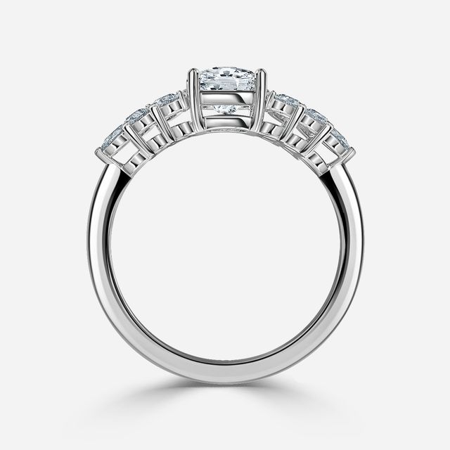 Avya White Gold Cluster Engagement Ring