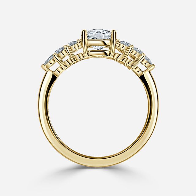 Avya Yellow Gold Cluster Engagement Ring