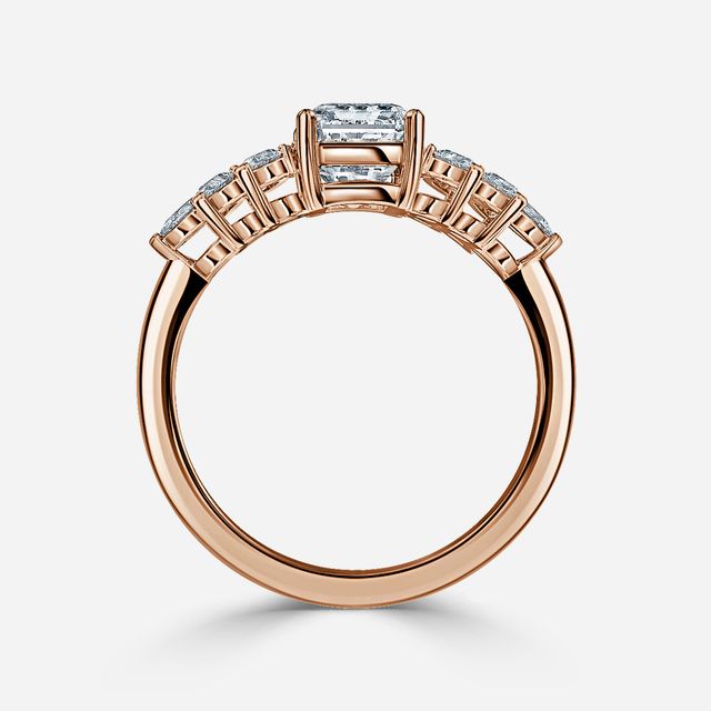 Avya Rose Gold Cluster Engagement Ring