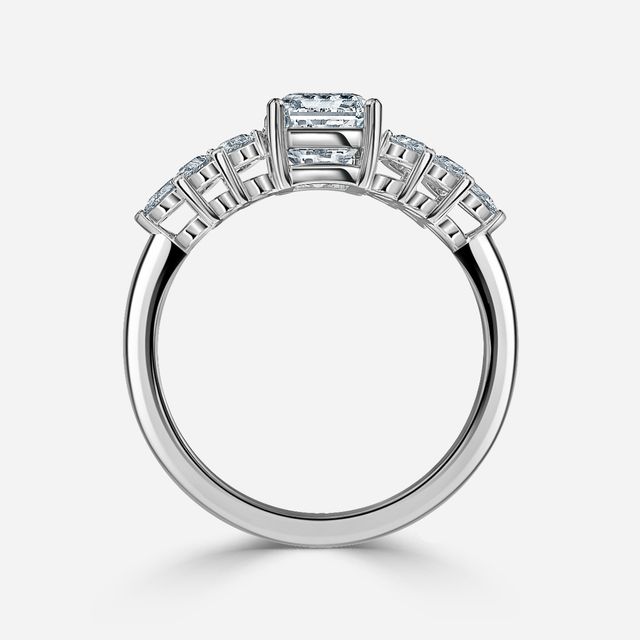 Avya White Gold Cluster Engagement Ring