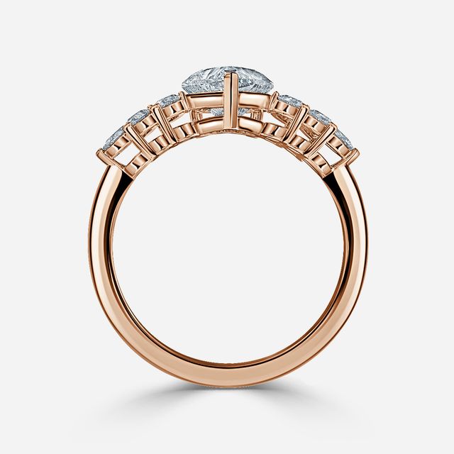 Avya Rose Gold Cluster Engagement Ring