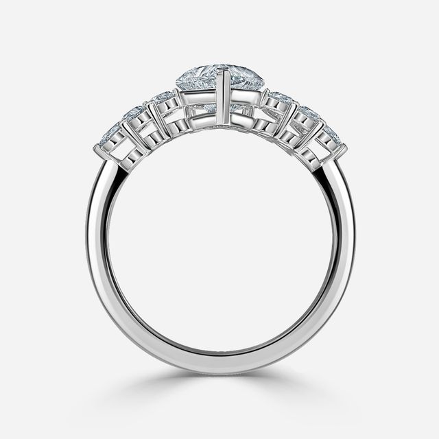 Avya White Gold Cluster Engagement Ring