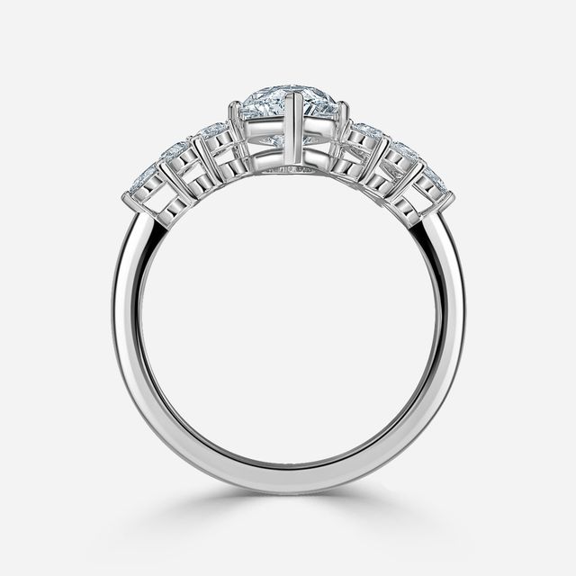 Avya White Gold Cluster Engagement Ring