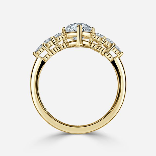 Avya Yellow Gold Cluster Engagement Ring