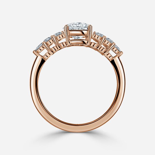 Avya Rose Gold Cluster Engagement Ring