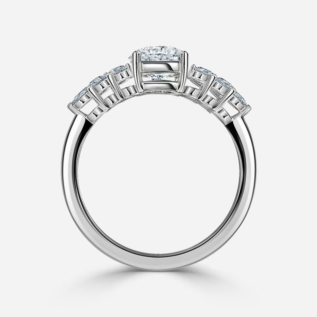 Avya Platinum Cluster Engagement Ring