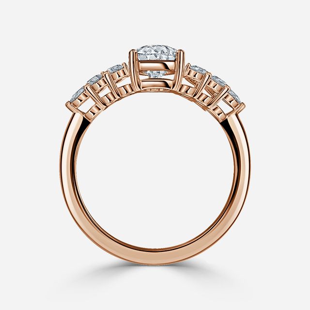 Avya Rose Gold Cluster Engagement Ring