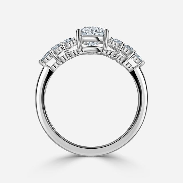 Avya Platinum Cluster Engagement Ring