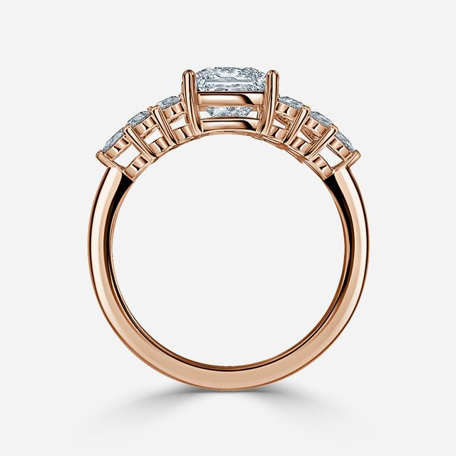 Avya Rose Gold Cluster Engagement Ring