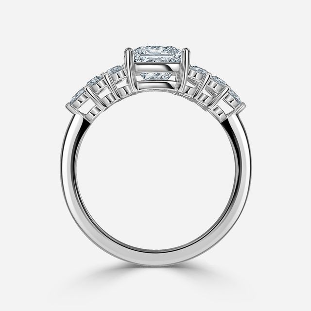 Avya White Gold Cluster Engagement Ring