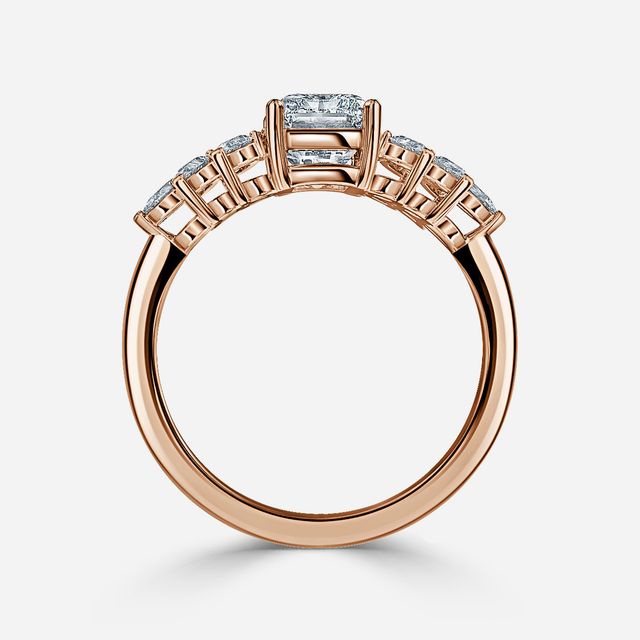 Avya Rose Gold Cluster Engagement Ring