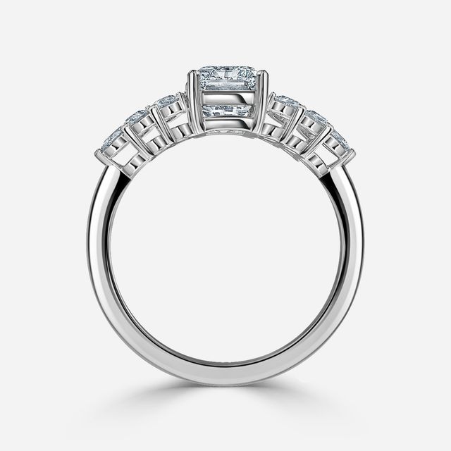 Avya White Gold Cluster Engagement Ring