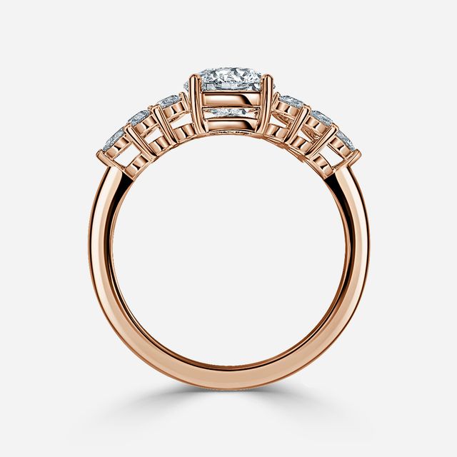 Avya Rose Gold Cluster Engagement Ring