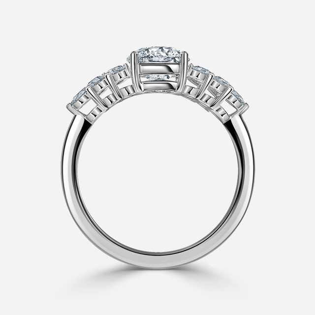 Avya White Gold Cluster Engagement Ring