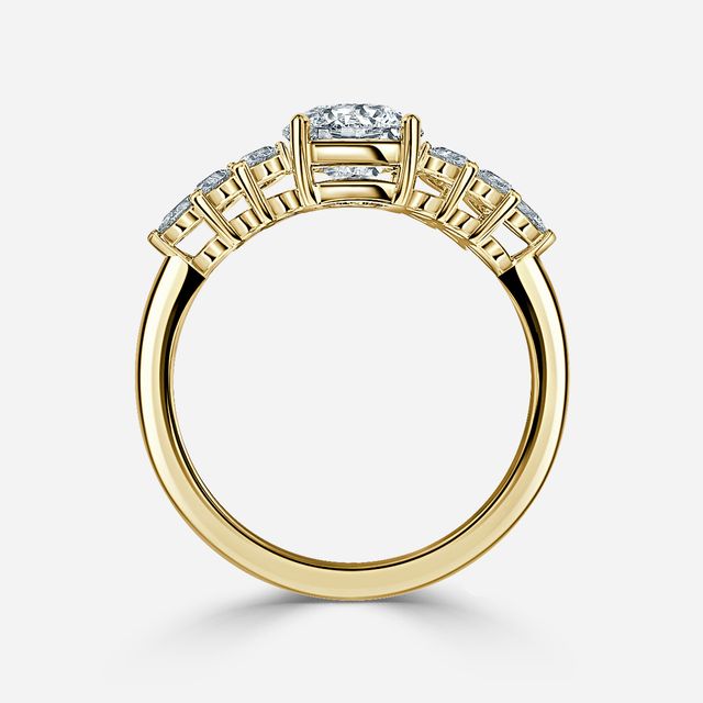 Avya Yellow Gold Cluster Engagement Ring