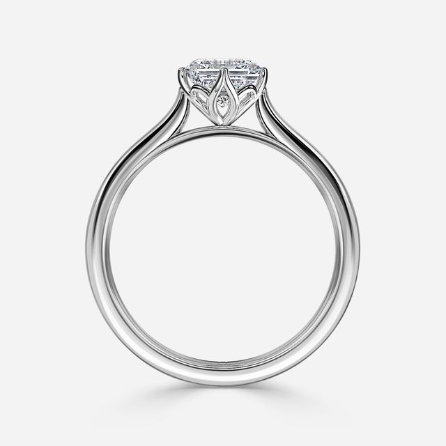 Liana Platinum Lotus Solitaire Engagement Ring