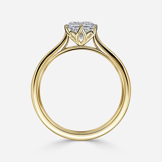 Liana Yellow Gold Lotus Solitaire Engagement Ring