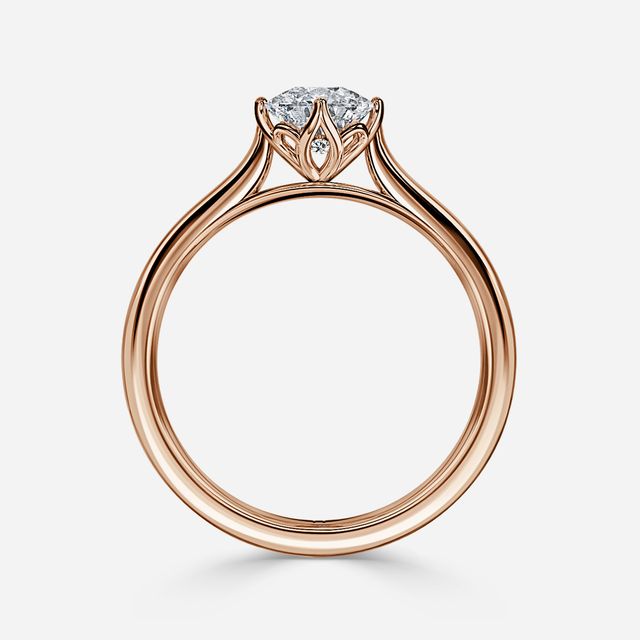 Liana Rose Gold Lotus Solitaire Engagement Ring