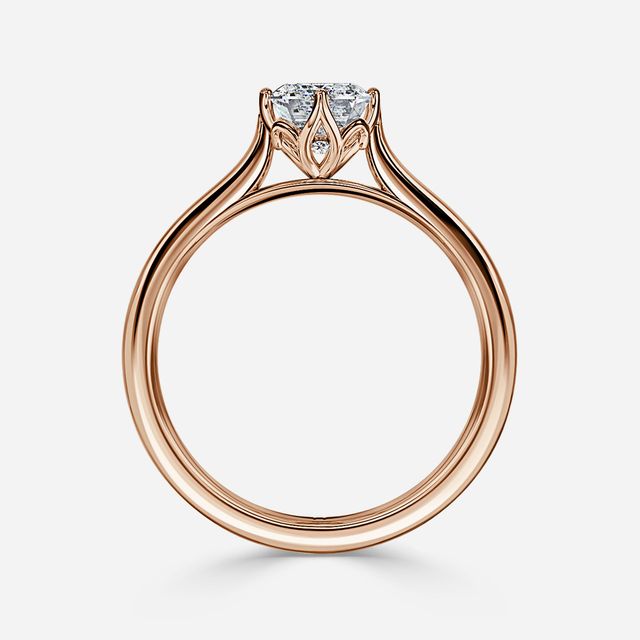 Liana Rose Gold Lotus Solitaire Engagement Ring