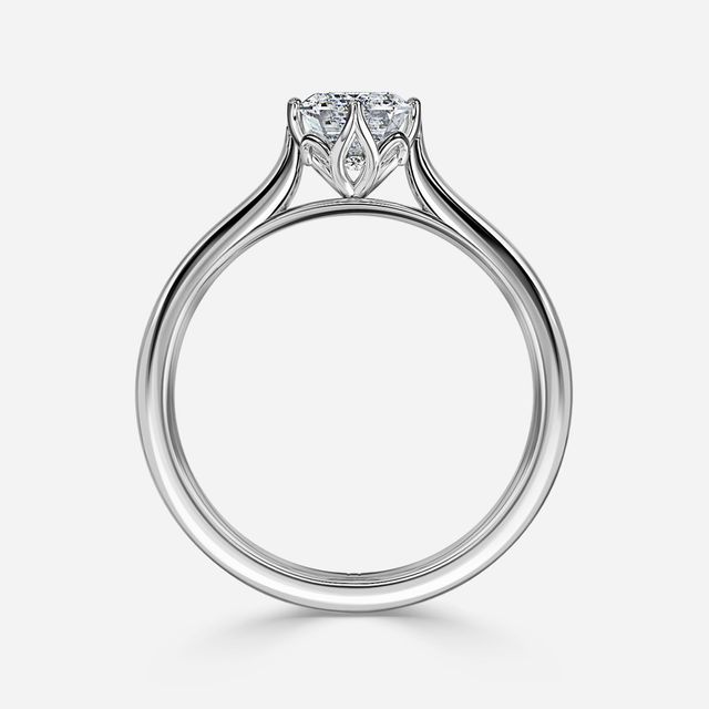 Liana Platinum Lotus Solitaire Engagement Ring