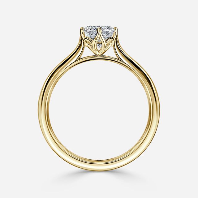 Liana Yellow Gold Lotus Solitaire Engagement Ring