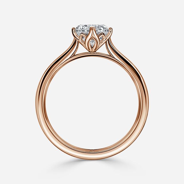 Liana Rose Gold Lotus Solitaire Engagement Ring