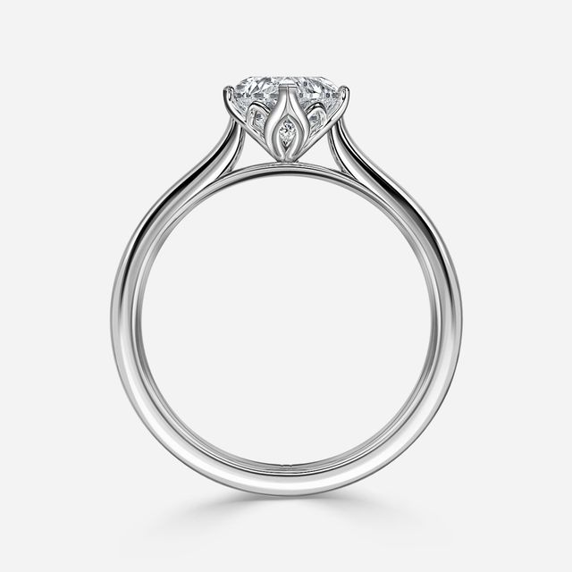 Liana White Gold Lotus Solitaire Engagement Ring