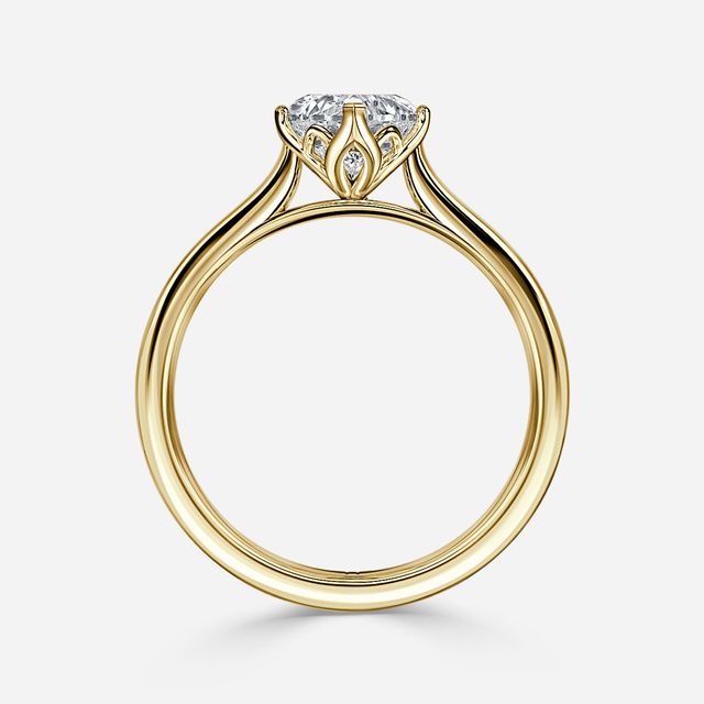 Liana Yellow Gold Lotus Solitaire Engagement Ring
