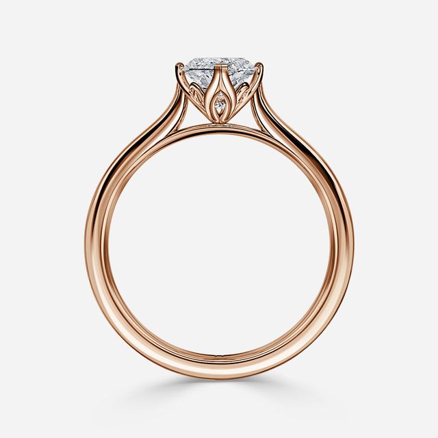 Liana Rose Gold Lotus Solitaire Engagement Ring