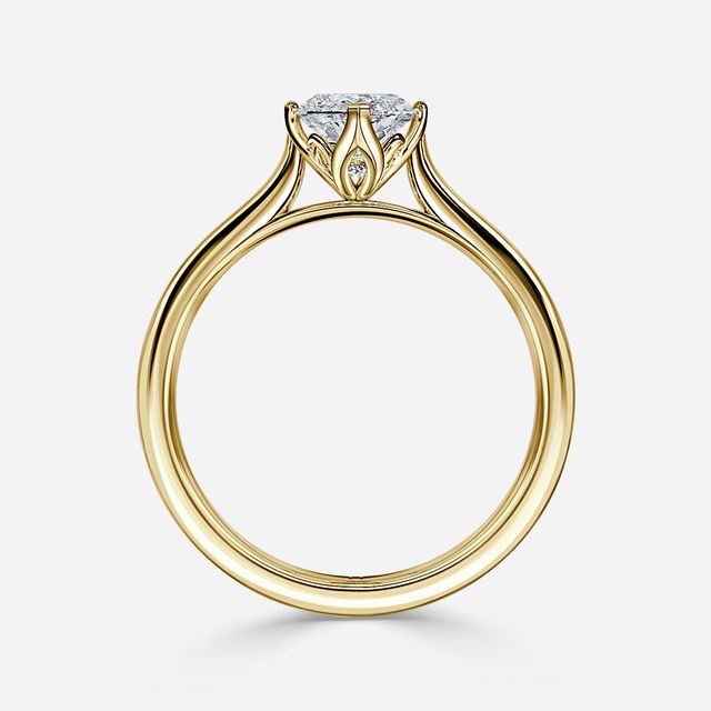 Liana Yellow Gold Lotus Solitaire Engagement Ring
