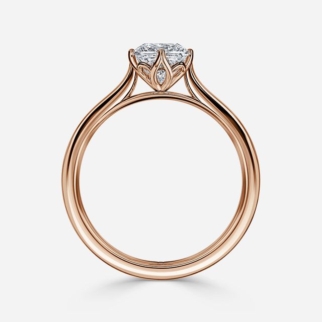Liana Rose Gold Lotus Solitaire Engagement Ring