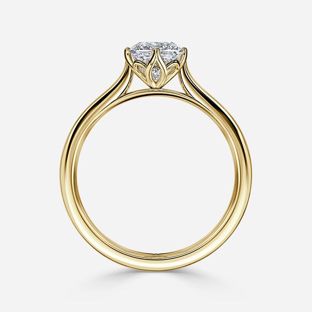 Liana Yellow Gold Lotus Solitaire Engagement Ring
