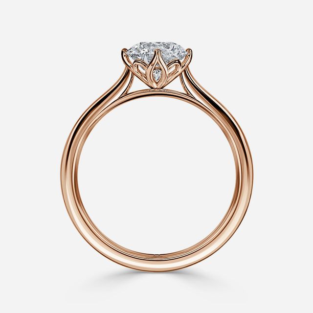 Liana Rose Gold Lotus Solitaire Engagement Ring