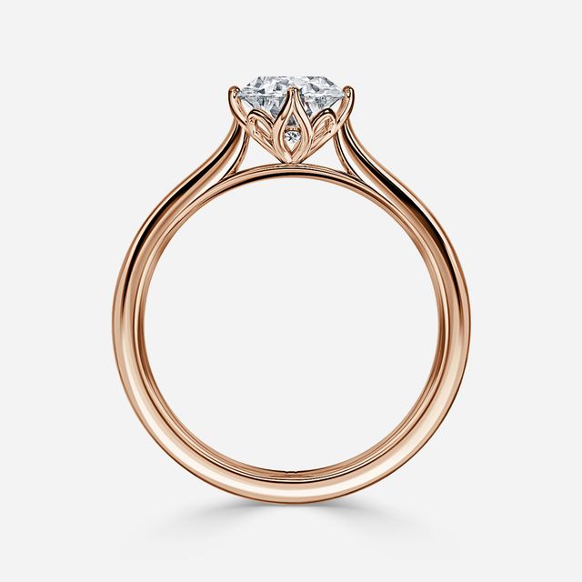 Liana Rose Gold Lotus Solitaire Engagement Ring
