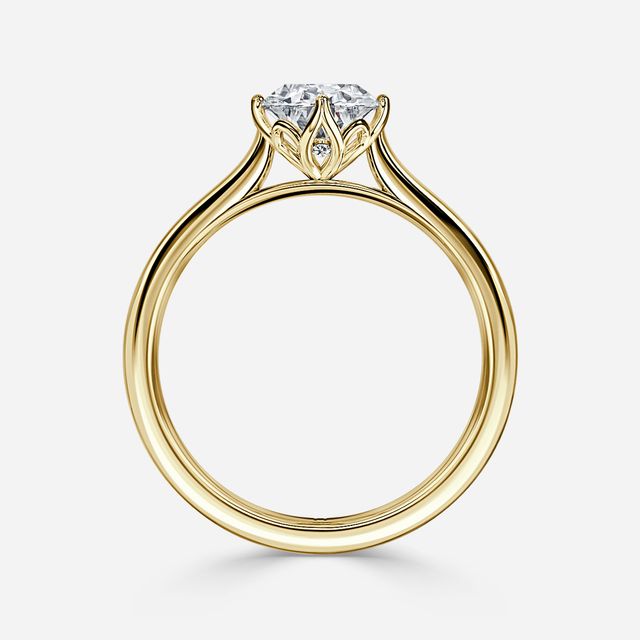 Liana Yellow Gold Lotus Solitaire Engagement Ring