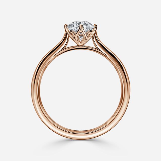 Liana Rose Gold Lotus Solitaire Engagement Ring