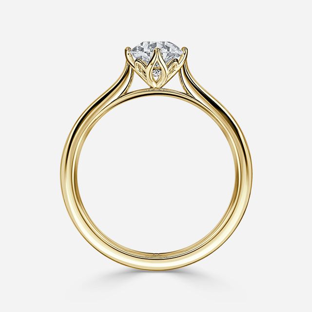 Liana Yellow Gold Lotus Solitaire Engagement Ring
