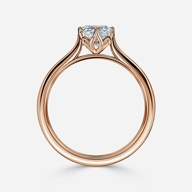 Liana Rose Gold Lotus Solitaire Engagement Ring
