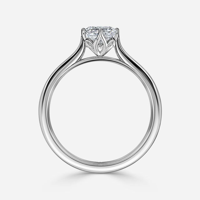 Liana Platinum Lotus Solitaire Engagement Ring