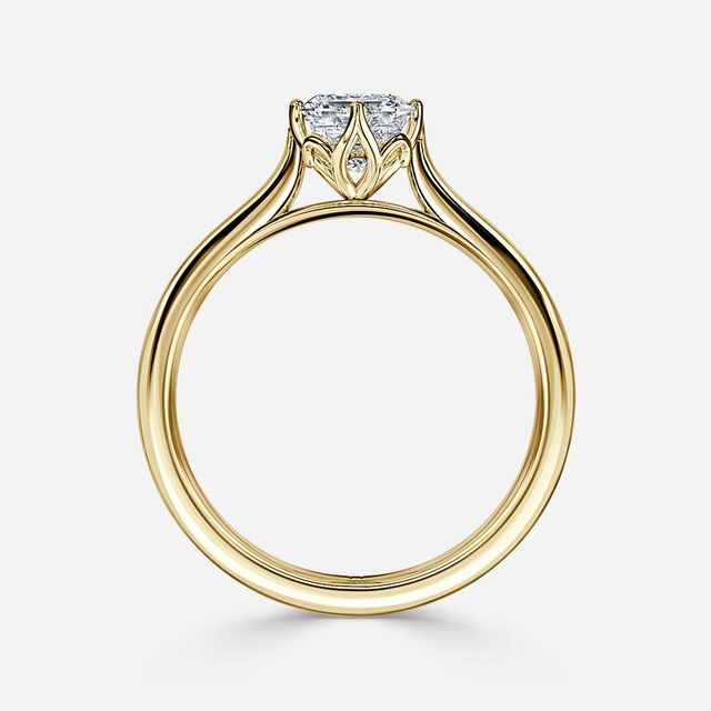 Liana Yellow Gold Lotus Solitaire Engagement Ring