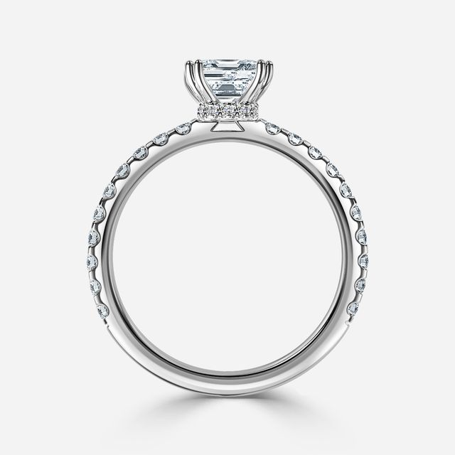 Nari Platinum Double Prong Hidden Halo Engagement Ring